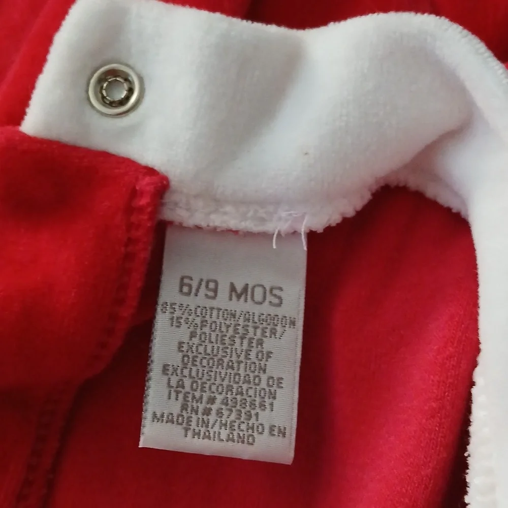 Kru Boys Festive Red Santa Bodysuit Size  6/9 Months